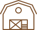 Icon representing the barn venue and event spaces amenity